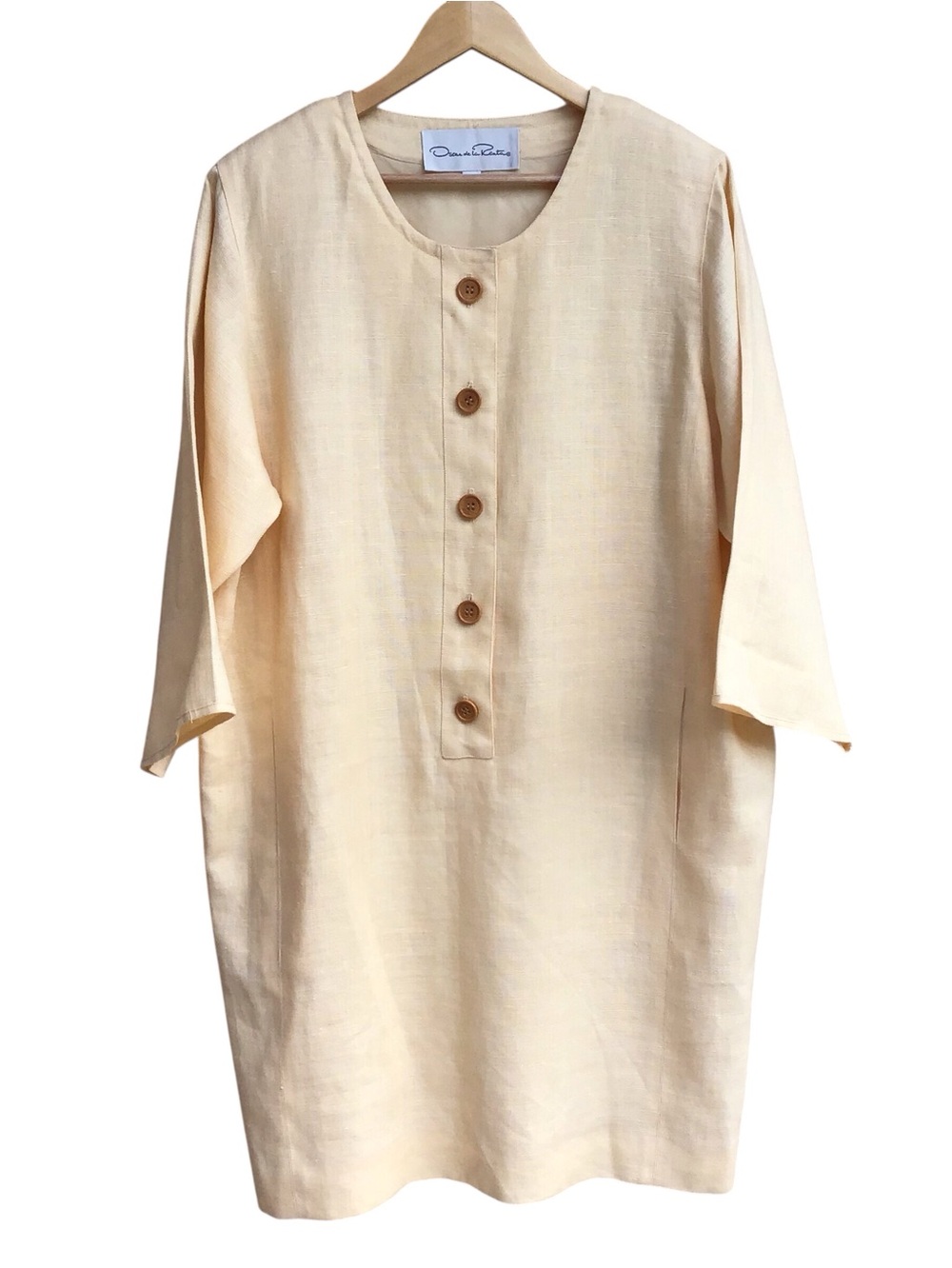 Oscar de la Renta Vintage Yellow Linen Dress
